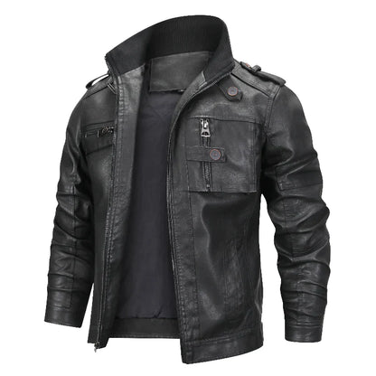 Trey classic style leather jacket