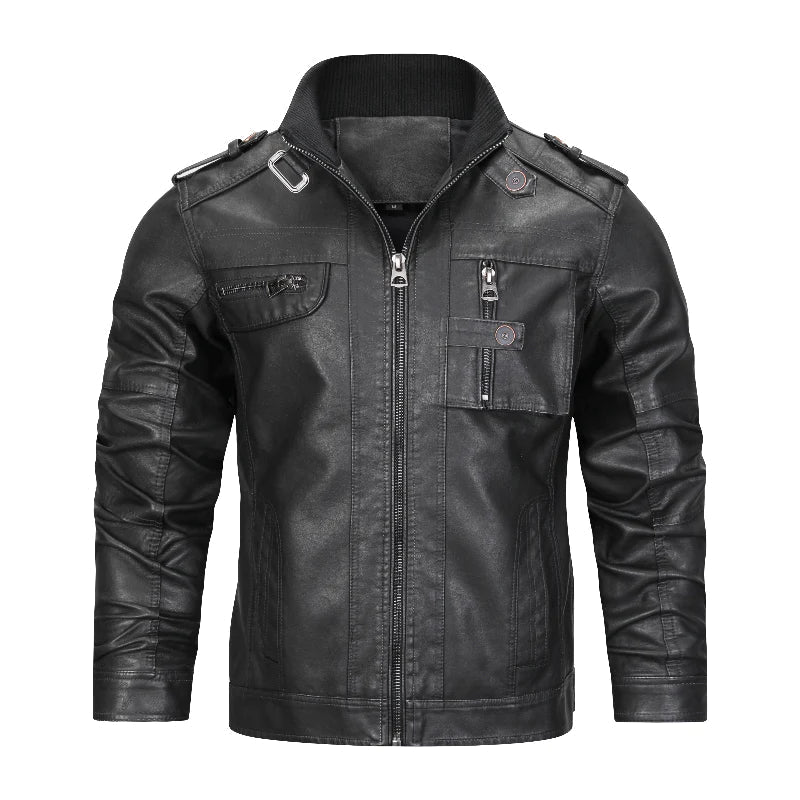 Trey classic style leather jacket