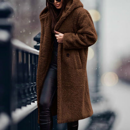 Cozy, elegant faux fur hooded jacket Irma