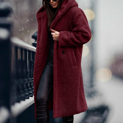 Cozy, elegant faux fur hooded jacket Irma