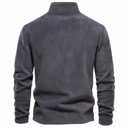 Fleece Sweater with Collar and Zipper Xavier