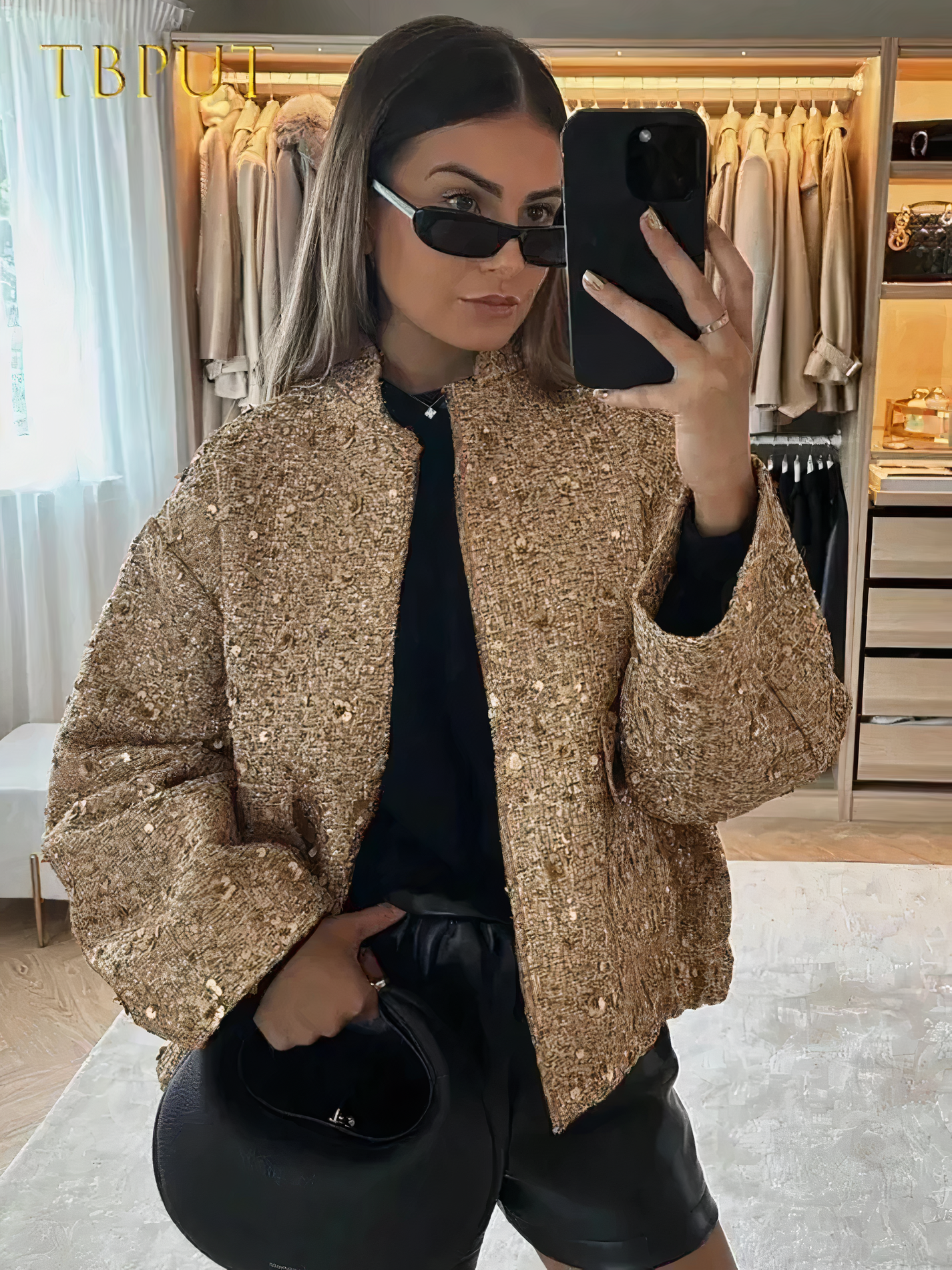 Golden sequin jacket Yana