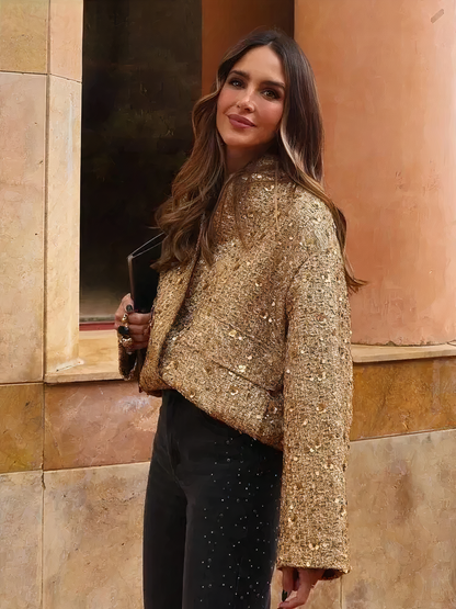 Golden sequin jacket Yana