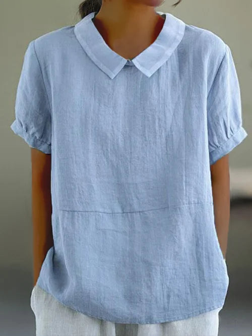 Casual summer blouse made of cotton and linen – Lara