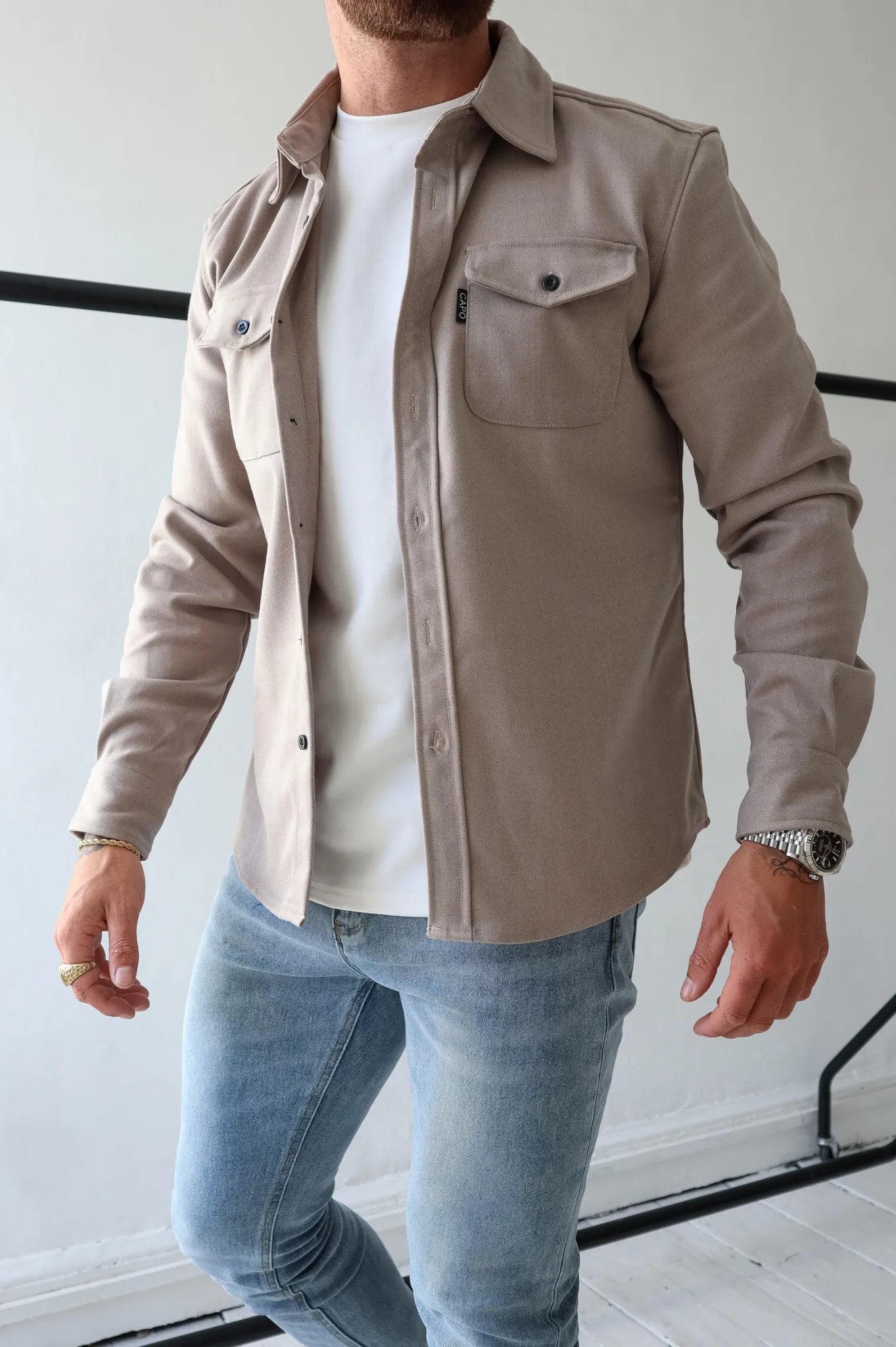 Azan men's shirt jacket in modern style