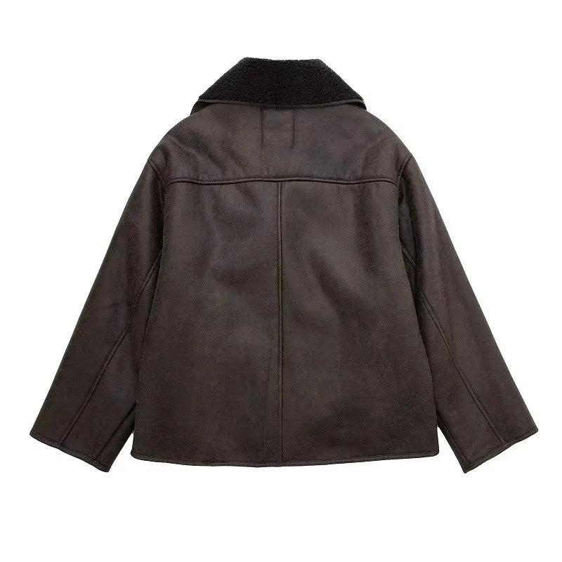 Fashionable and warm leather jacket for women Esmee