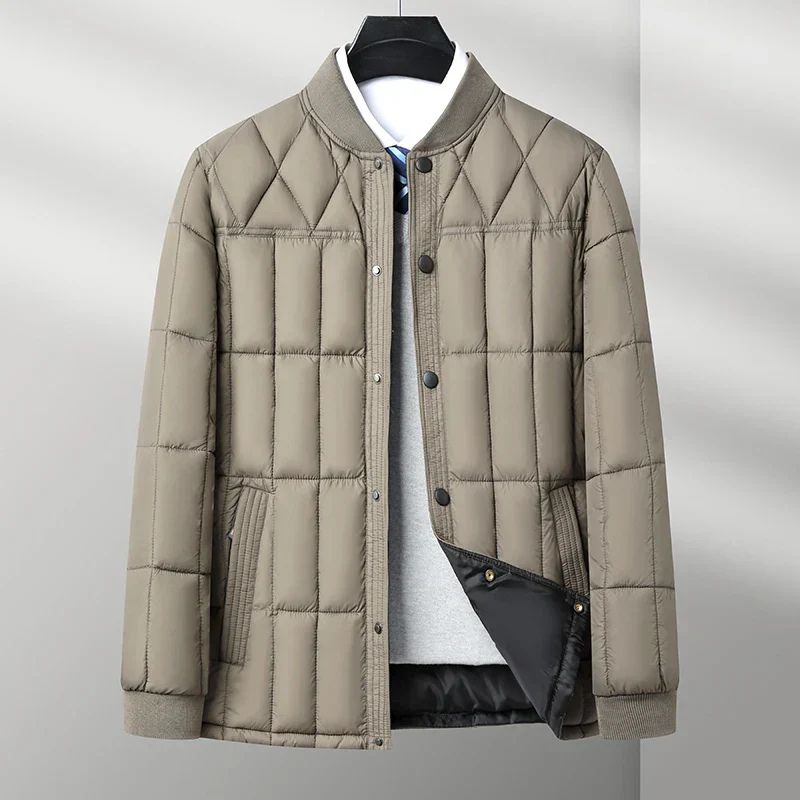 Elegant men's winter down jacket made of silk Josef