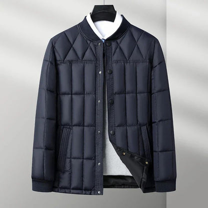 Elegant men's winter down jacket made of silk Josef