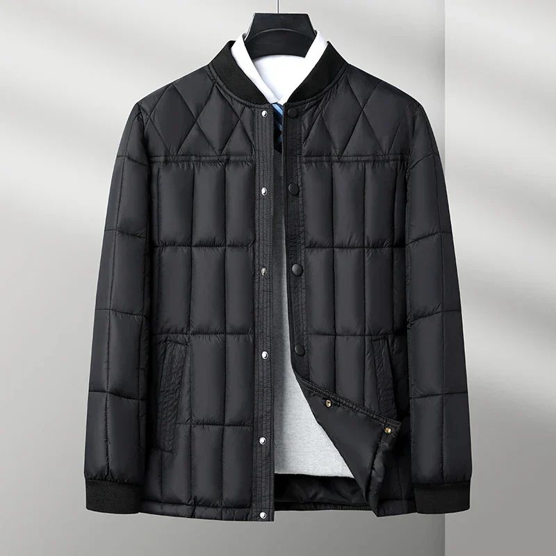 Elegant men's winter down jacket made of silk Josef