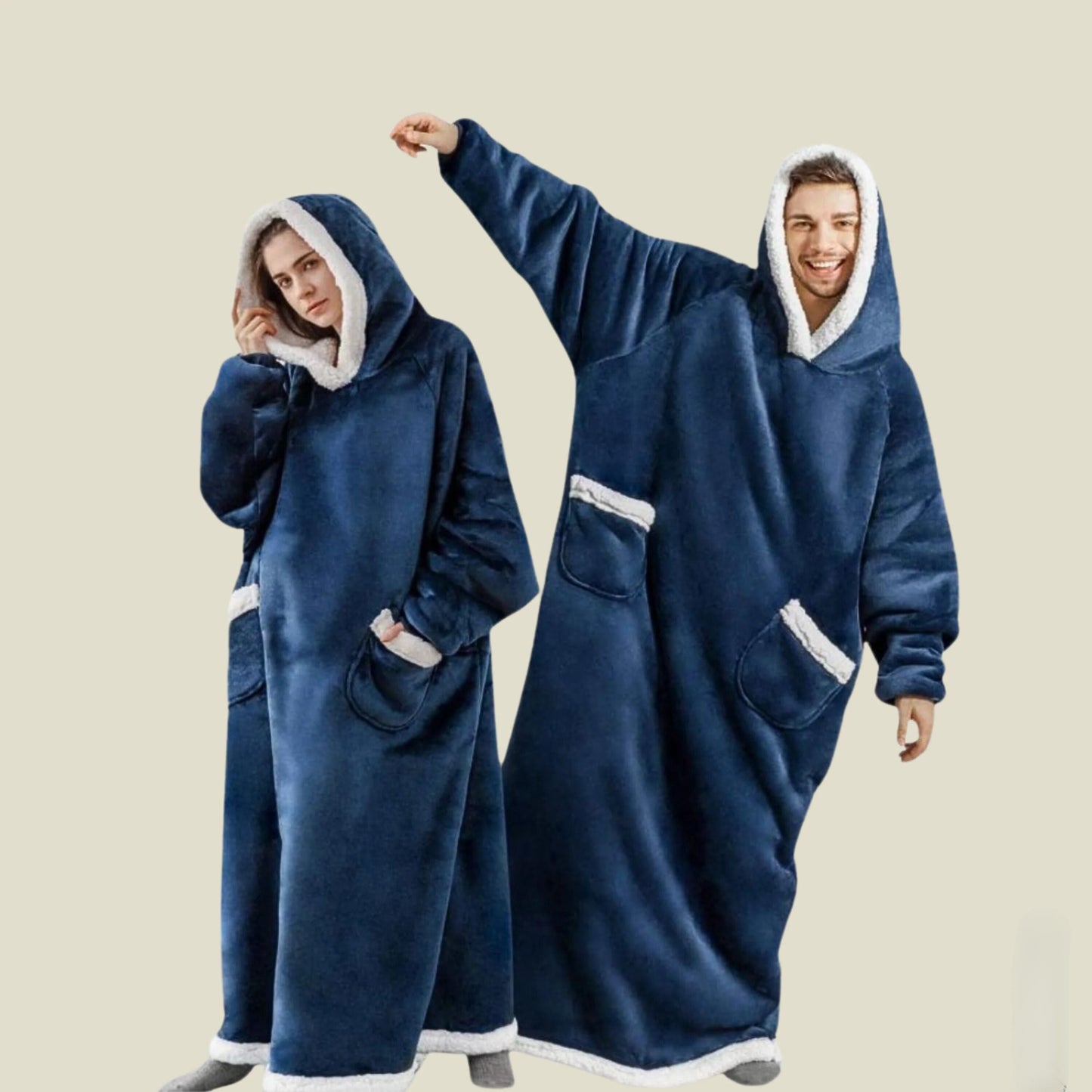 Fluffy Hooded Blanket for Men and Women Ray