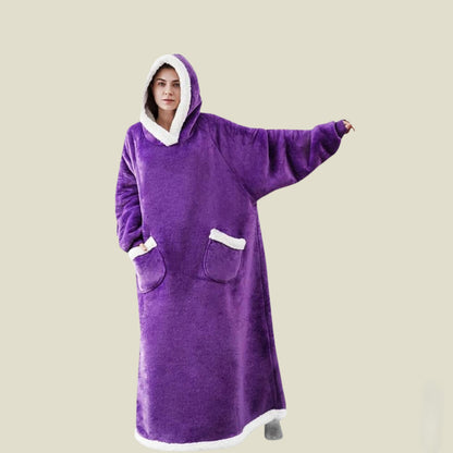 Fluffy Hooded Blanket for Men and Women Ray