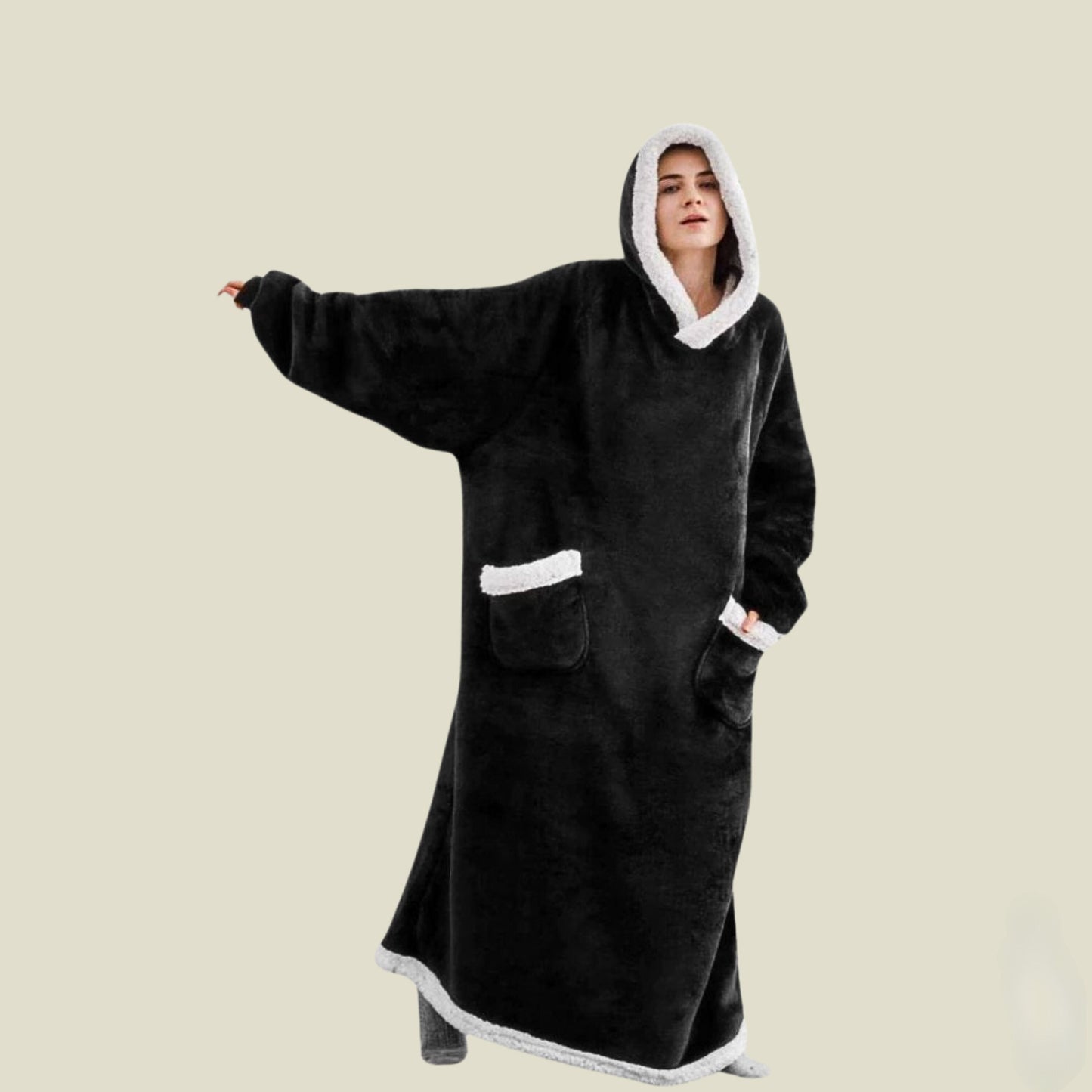 Fluffy Hooded Blanket for Men and Women Ray