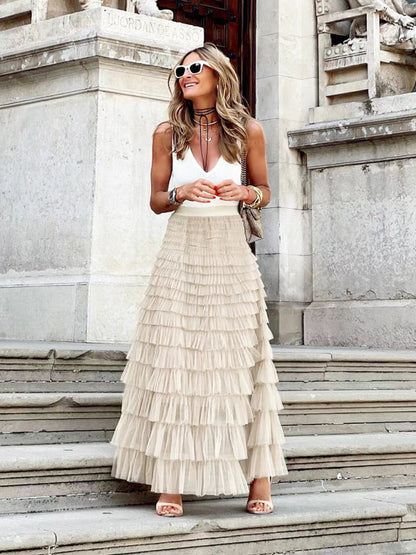 Arielle - Elegant tulle maxi skirt for women