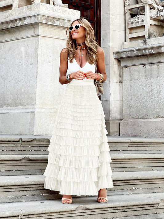 Arielle - Elegant tulle maxi skirt for women