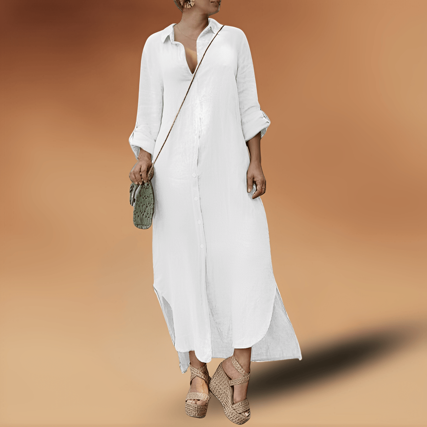 Elegant long linen dress Kristal 