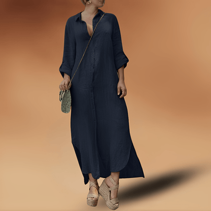 Elegant long linen dress Kristal 