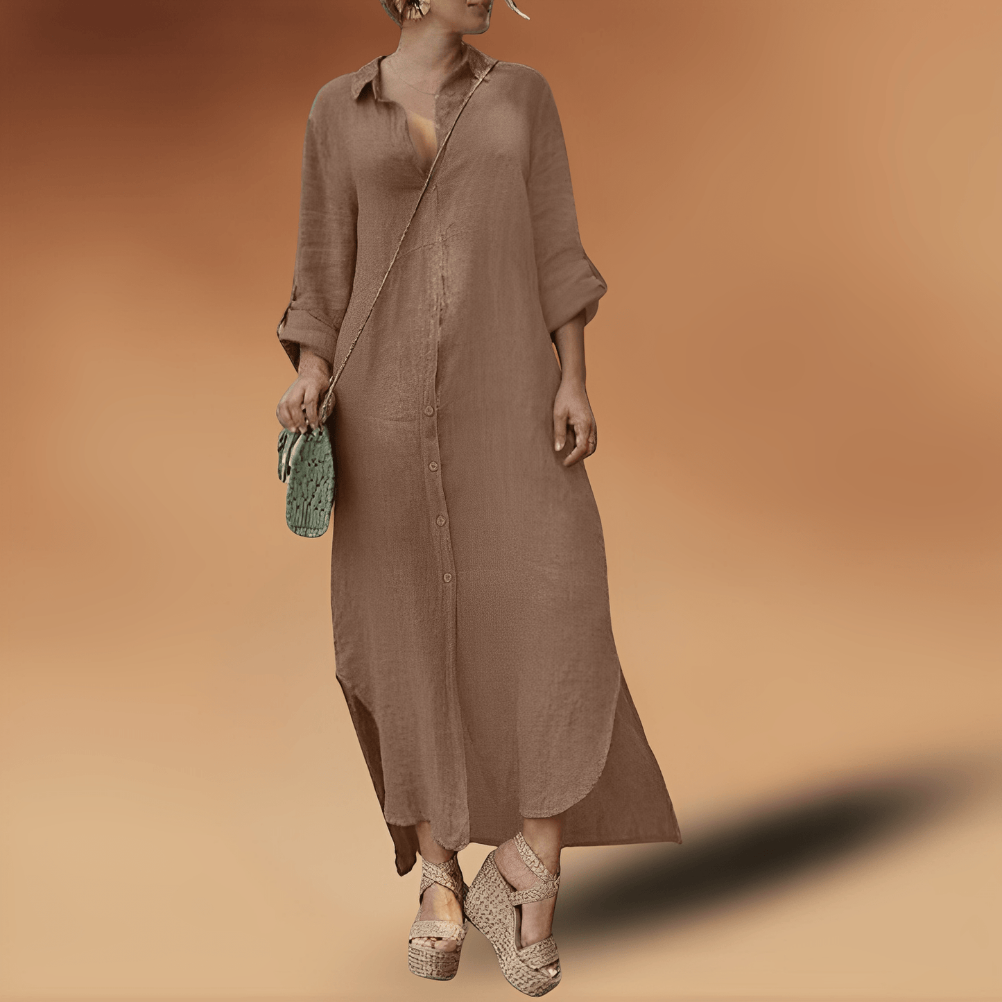 Elegant long linen dress Kristal 