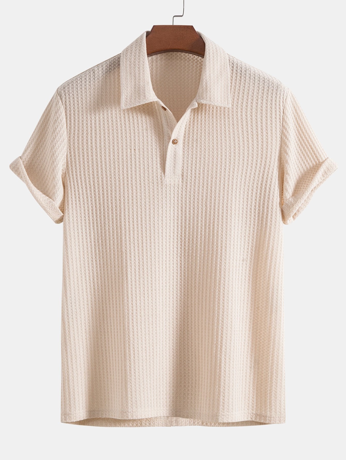 Knitted waffle polo shirt for men Chen