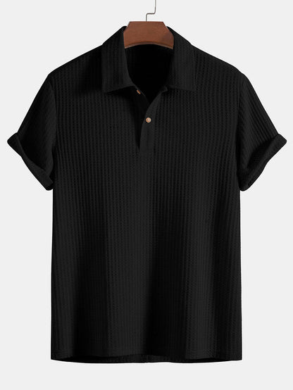 Knitted waffle polo shirt for men Chen