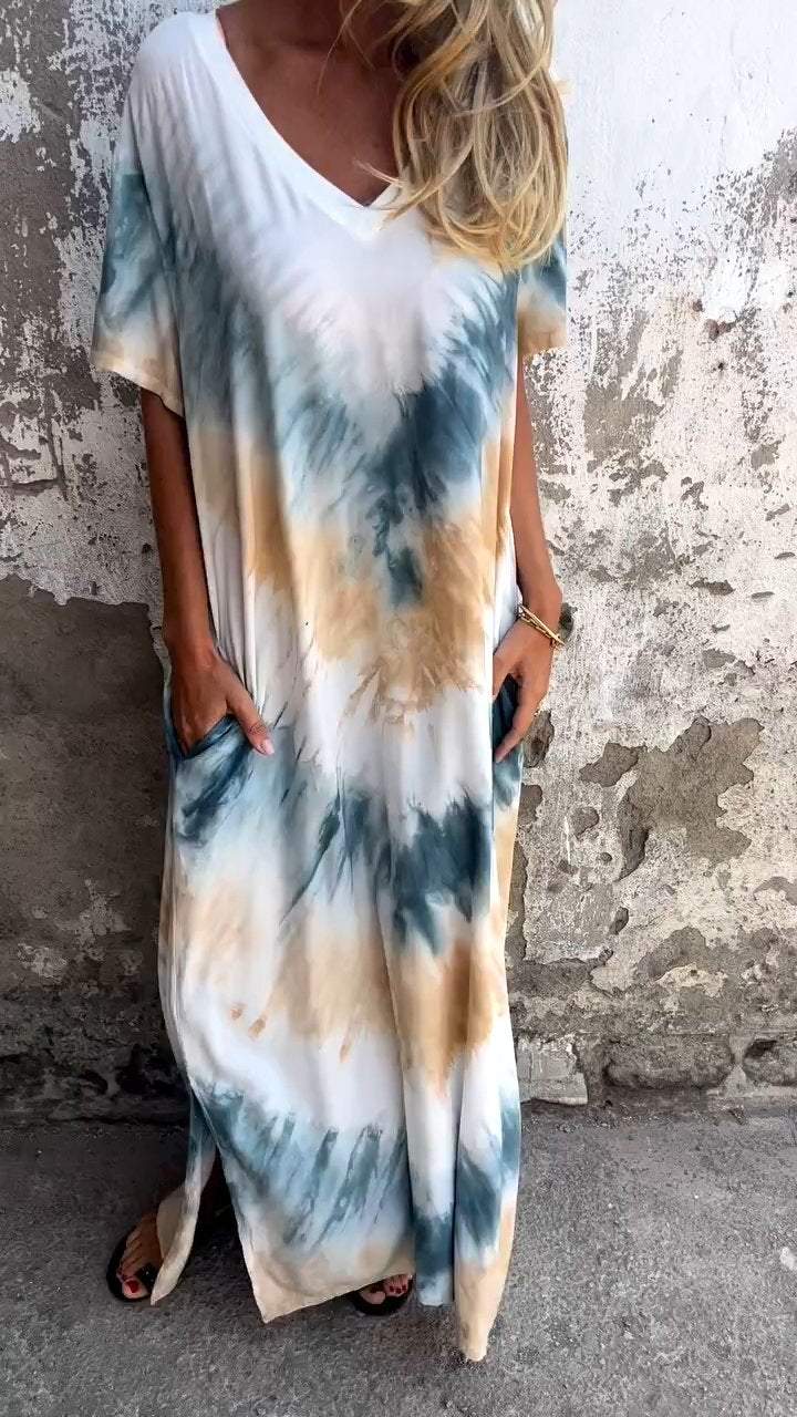 Lässiges Tie-Dye-Maxikleid –  Laura