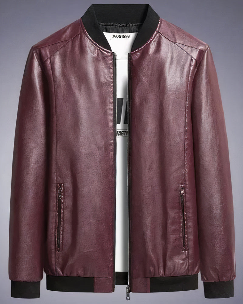 Classic leather jacket for men Norwin