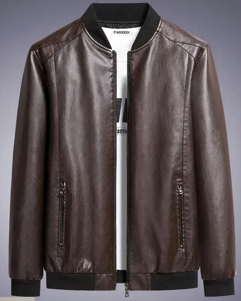 Classic leather jacket for men Norwin