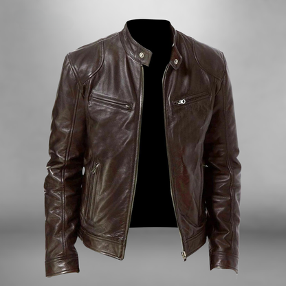 Casual leather jacket for men in modern style Bruce