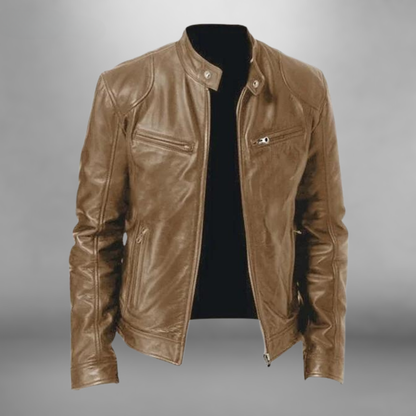 Casual leather jacket for men in modern style Bruce