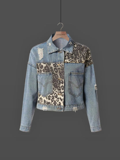 Leopard Denim Jacket Camille