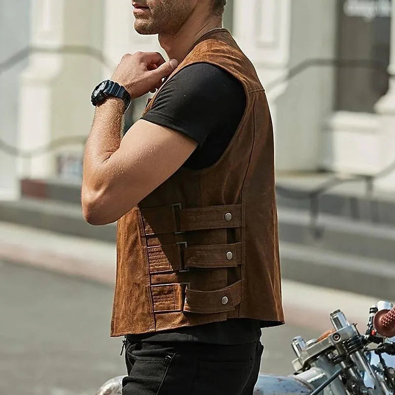 Stylish leather vest for men Ethan