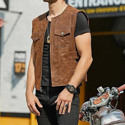 Stylish leather vest for men Ethan