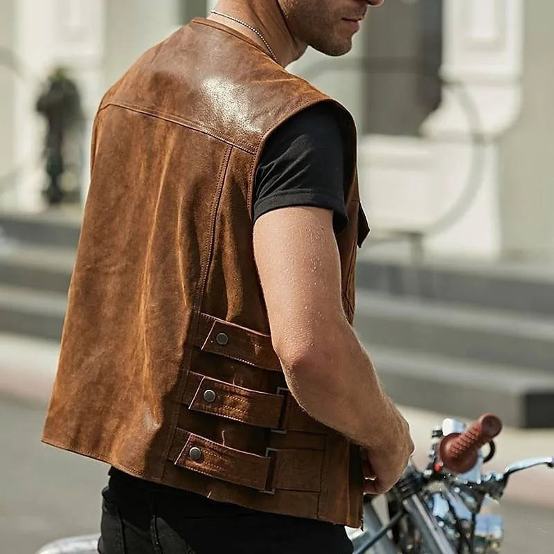 Stylish leather vest for men Ethan