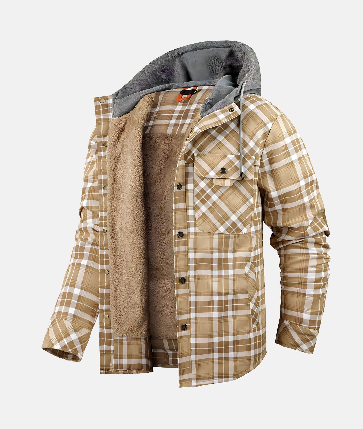 Warm men's checked jacket