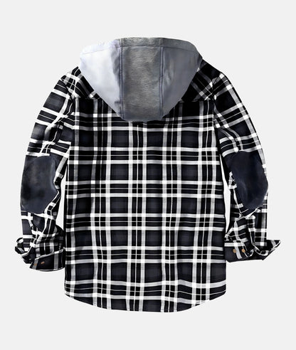 Warm men's checked jacket