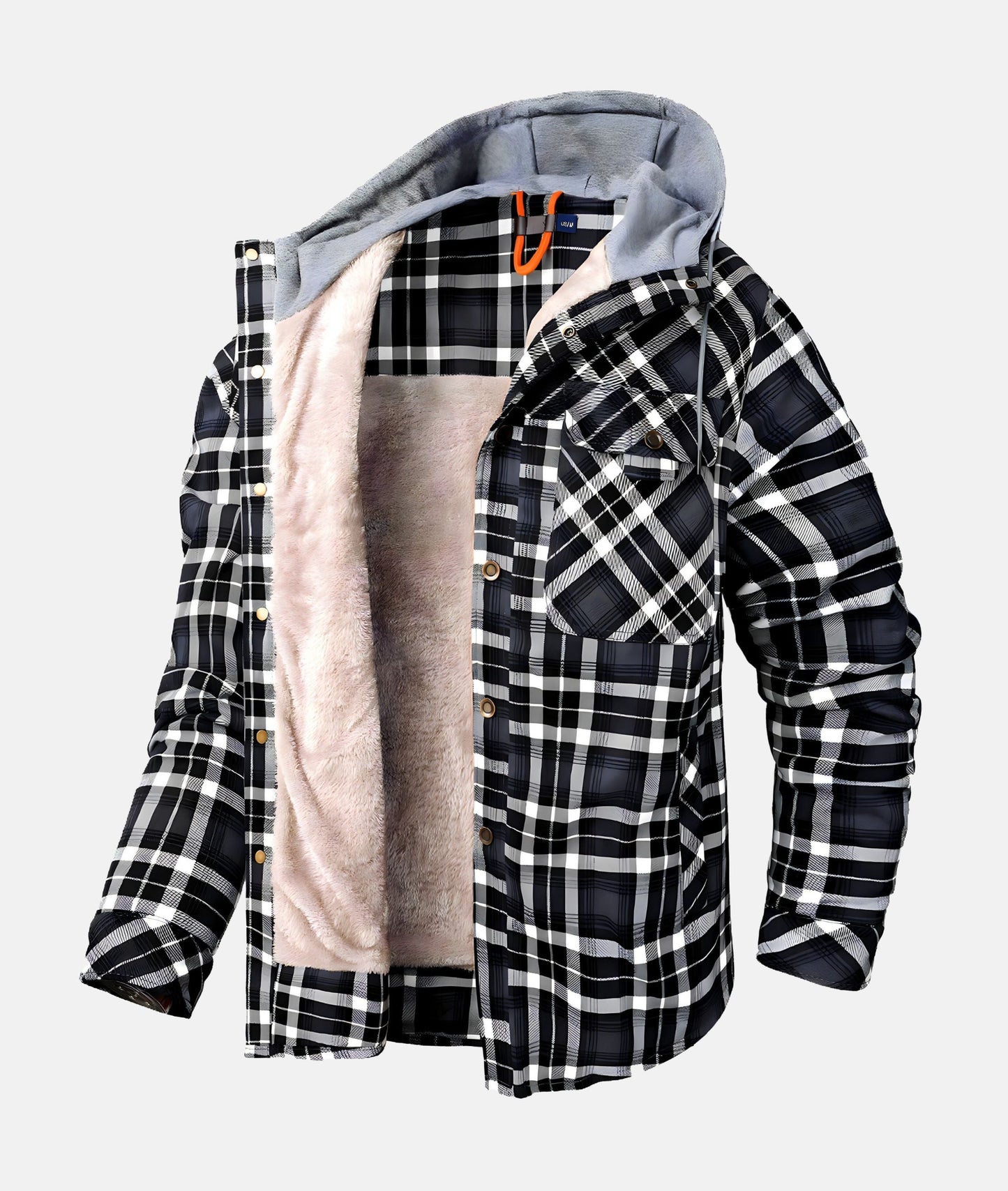 Warm men's checked jacket