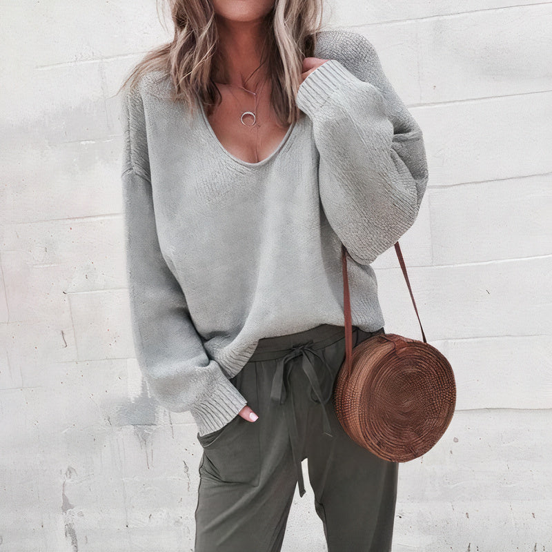 Casual V-neck knit top Kalyn